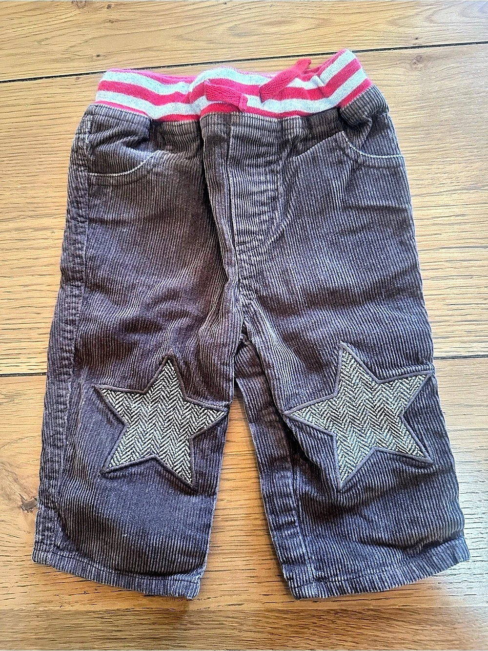Baby Boden Brown Corduroy Star Patch Pants Baby 6-12M
